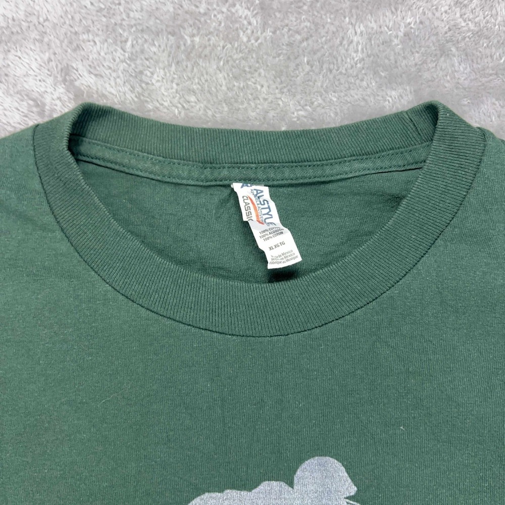 Alstyle Classic Air McLeod Football Graphic T-Shirt Green XL - Picture 3 of 6
